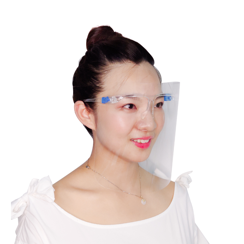 カスタム大人の再利用可能な目の保護シールドフェイスバイザーガラス顔ガラスフレームフレーム付き顔