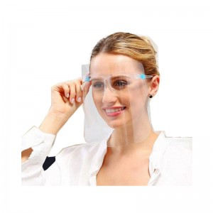 防曇再利用可能なフェイスプロテクションメガネプロテクターフェイシャルフェイスシールドフェイスプラスチックシールドメガネ付き